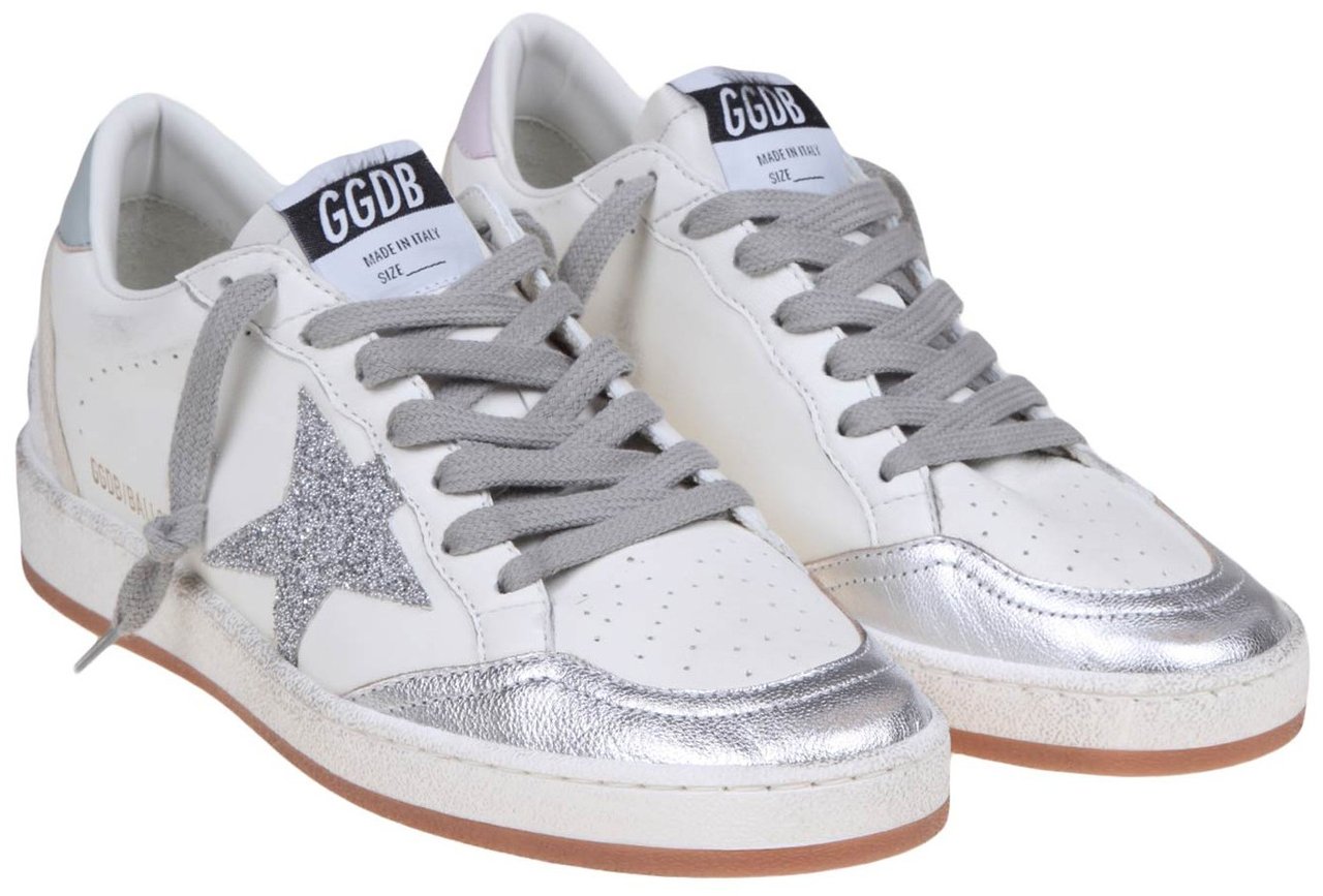 Golden Goose Golden goose ballstar in white and silver leather Wit