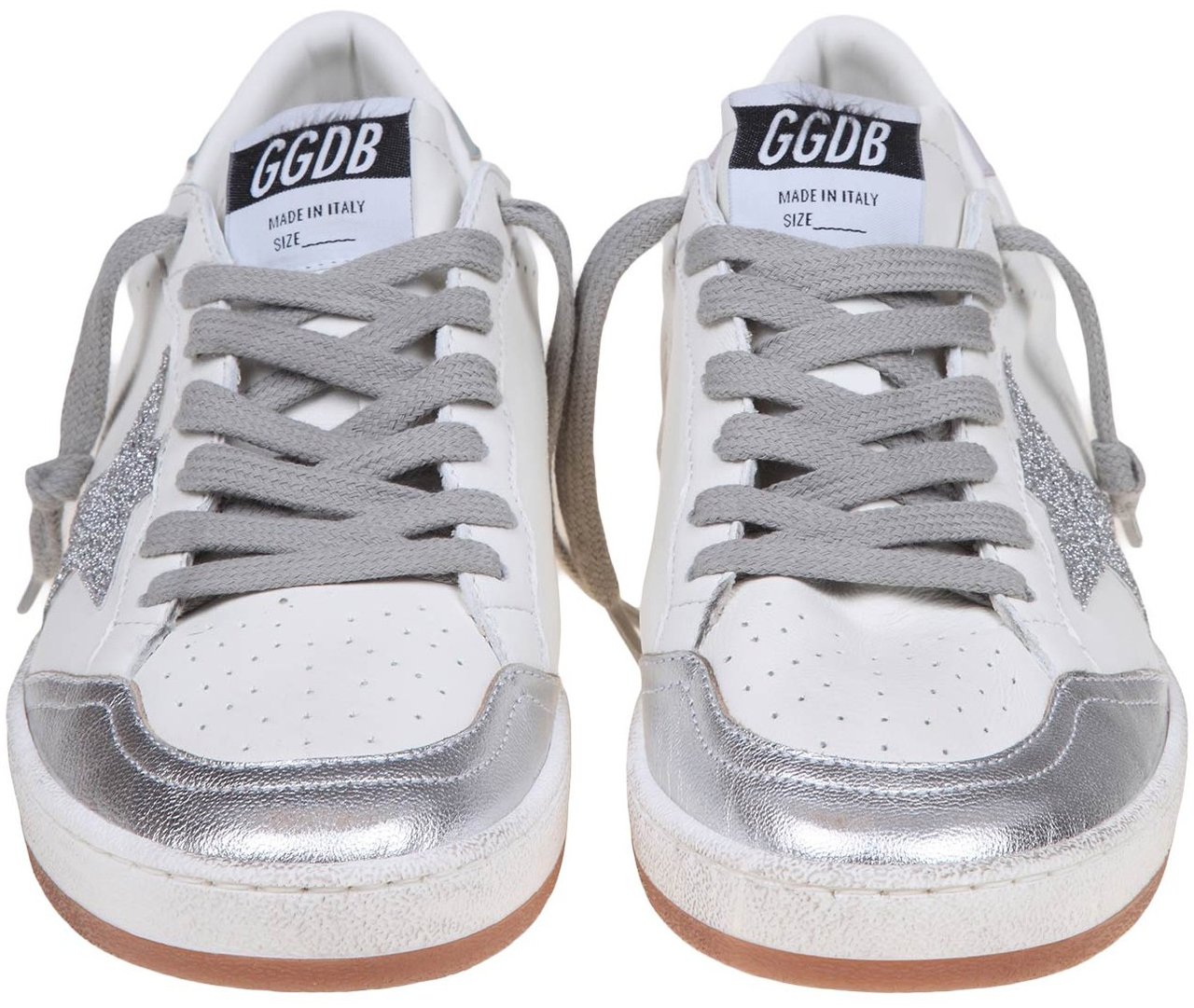 Golden Goose Golden goose ballstar in white and silver leather Wit