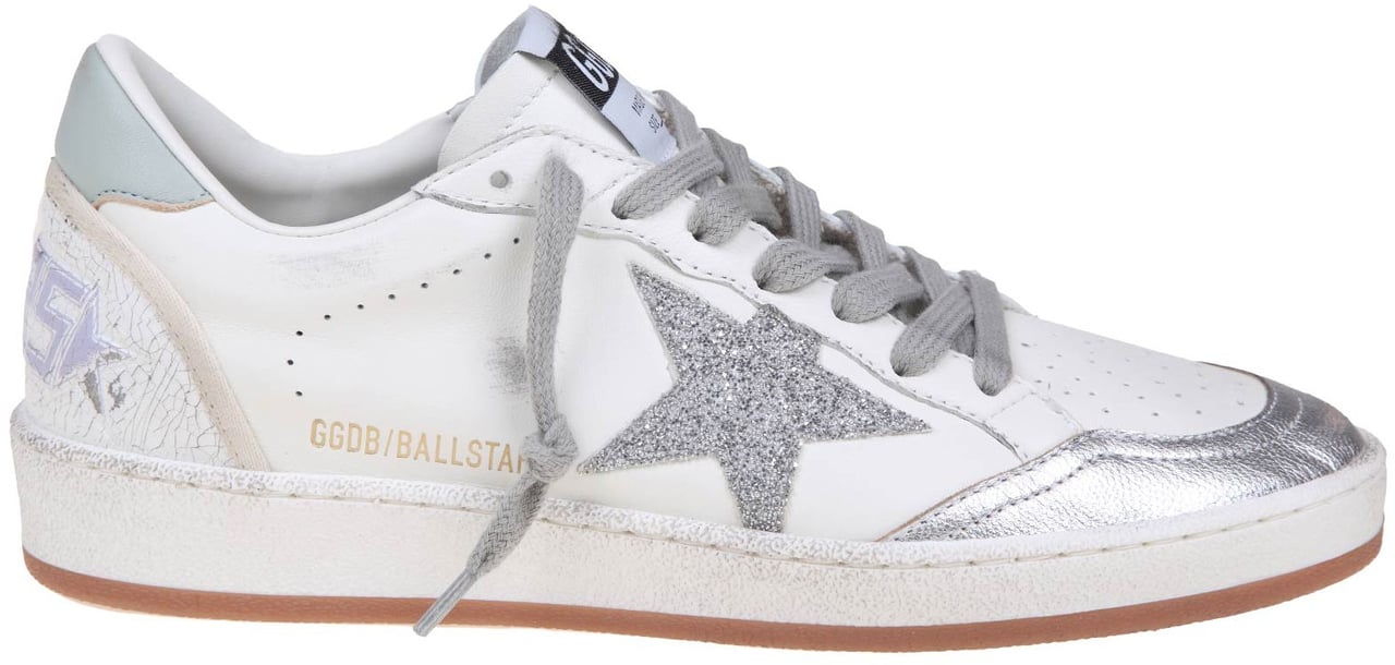 Golden Goose Golden goose ballstar in white and silver leather Wit