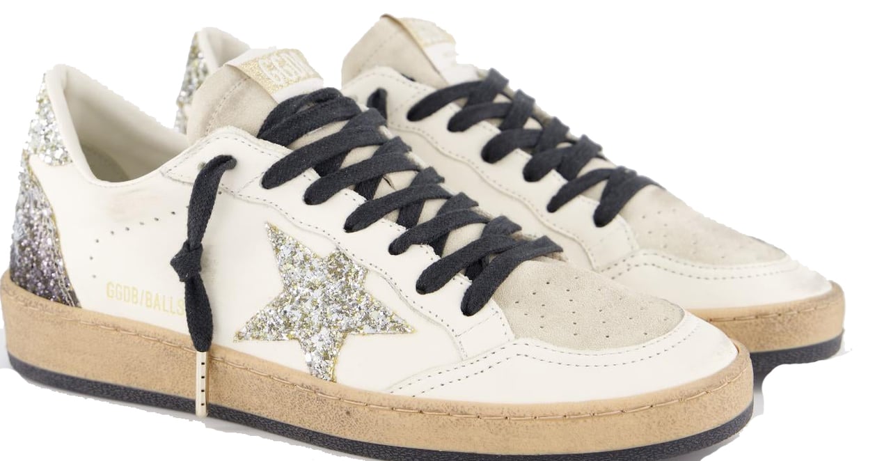 Golden Goose Dames Ball Star Sneaker Wit/Glitter Wit