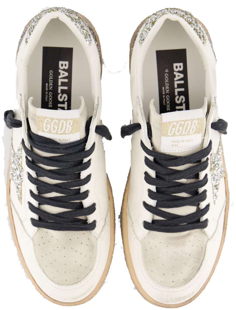 Golden Goose Dames Ball Star Sneaker Wit/Glitter Wit