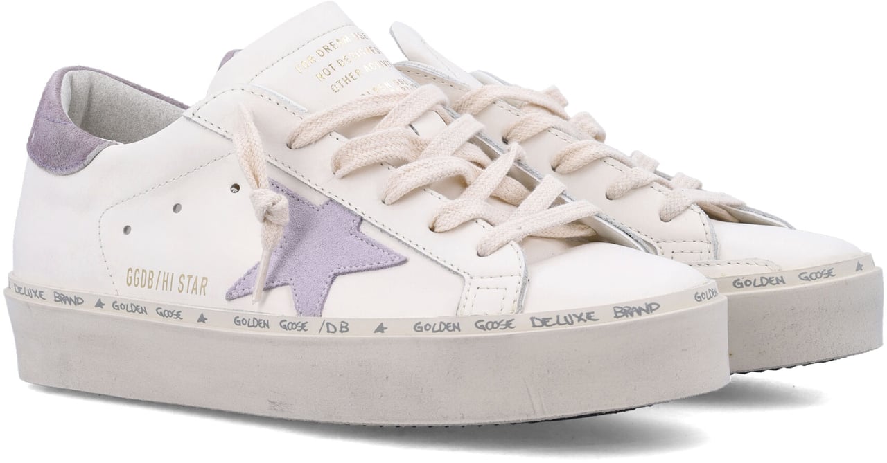 Golden Goose Hi Star White Lilla Lillac Divers