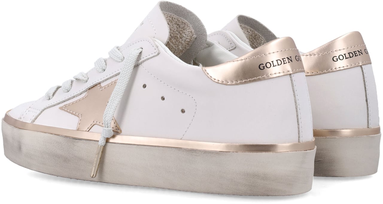 Golden Goose Hi Star Laminated White Taupe Gold Wit