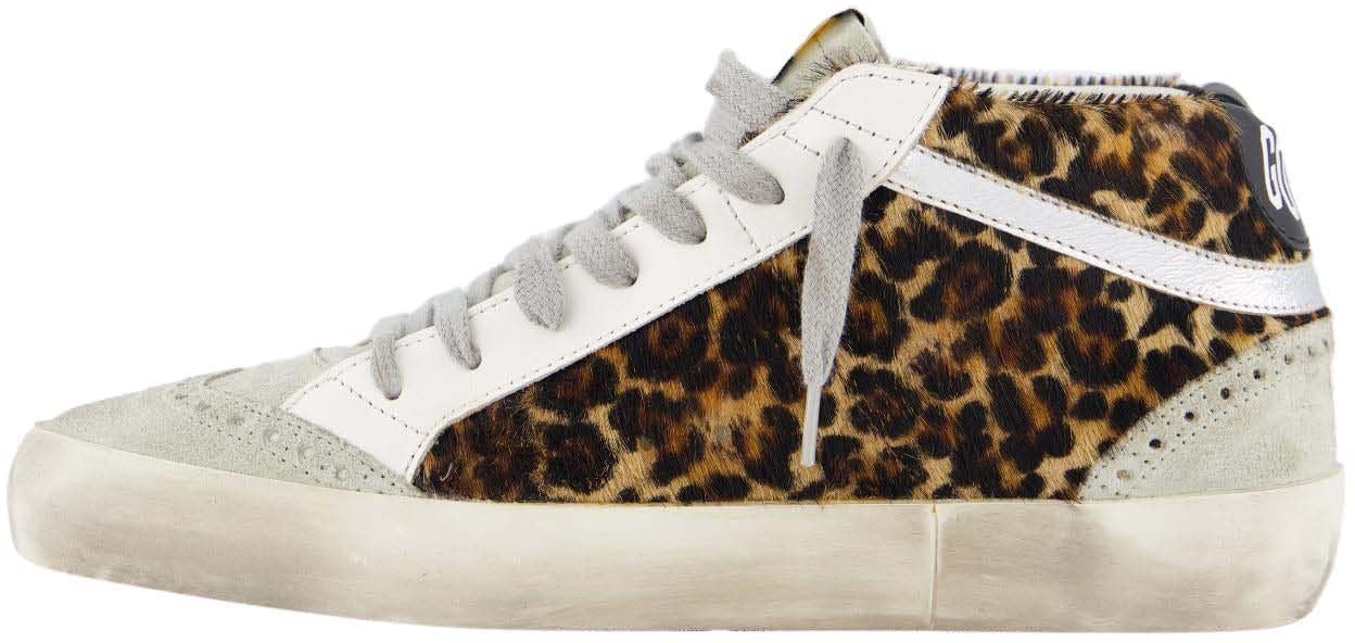 Golden Goose Dames Mid Star Horsy Sneaker Beige Beige