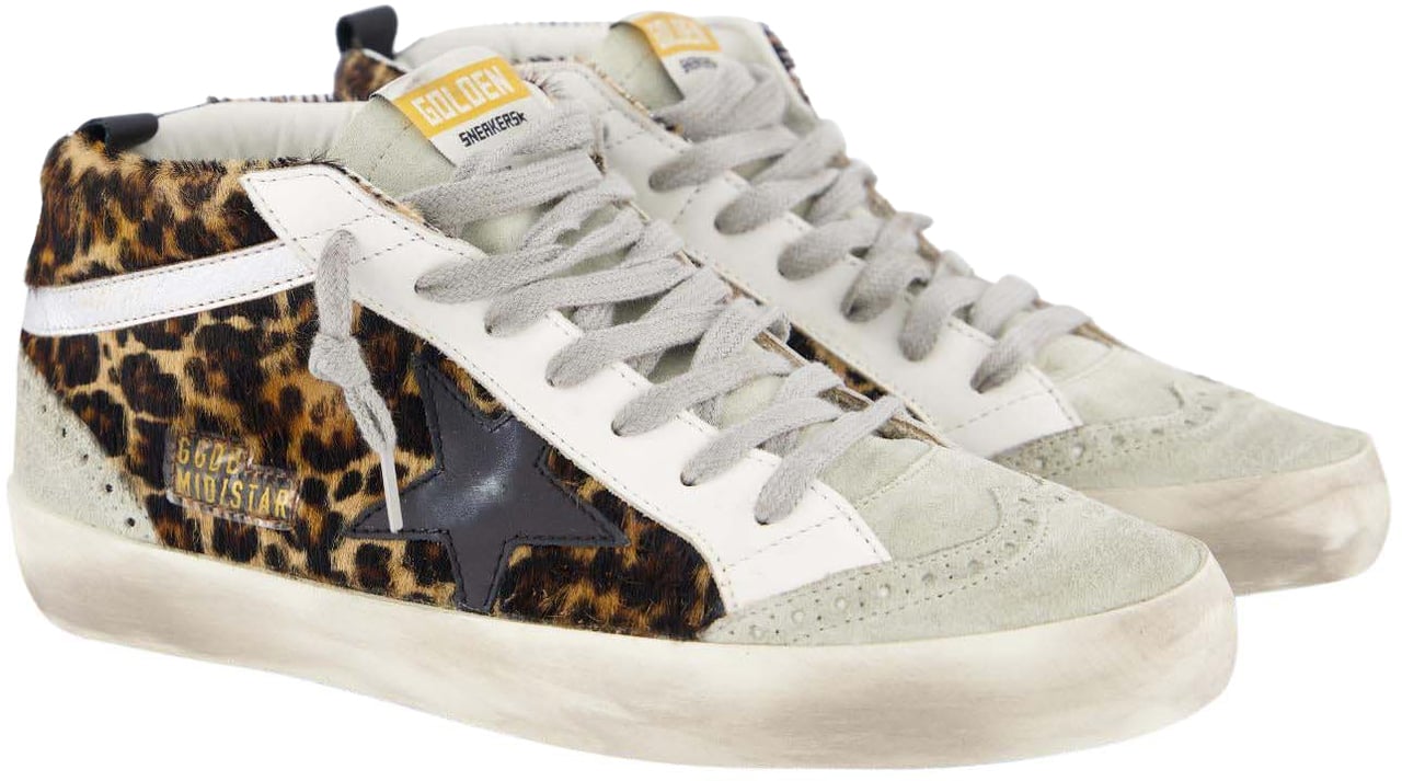 Golden Goose Dames Mid Star Horsy Sneaker Beige Beige