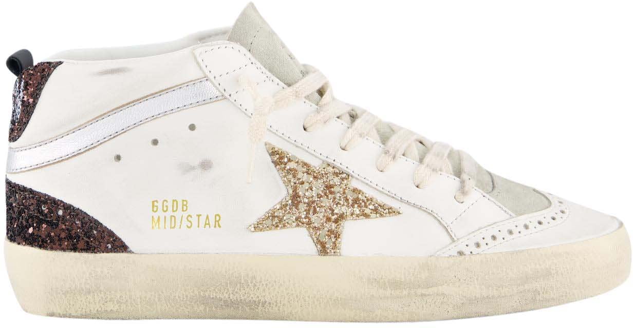 Golden Goose Dames Mid Star Sneaker Wit Wit