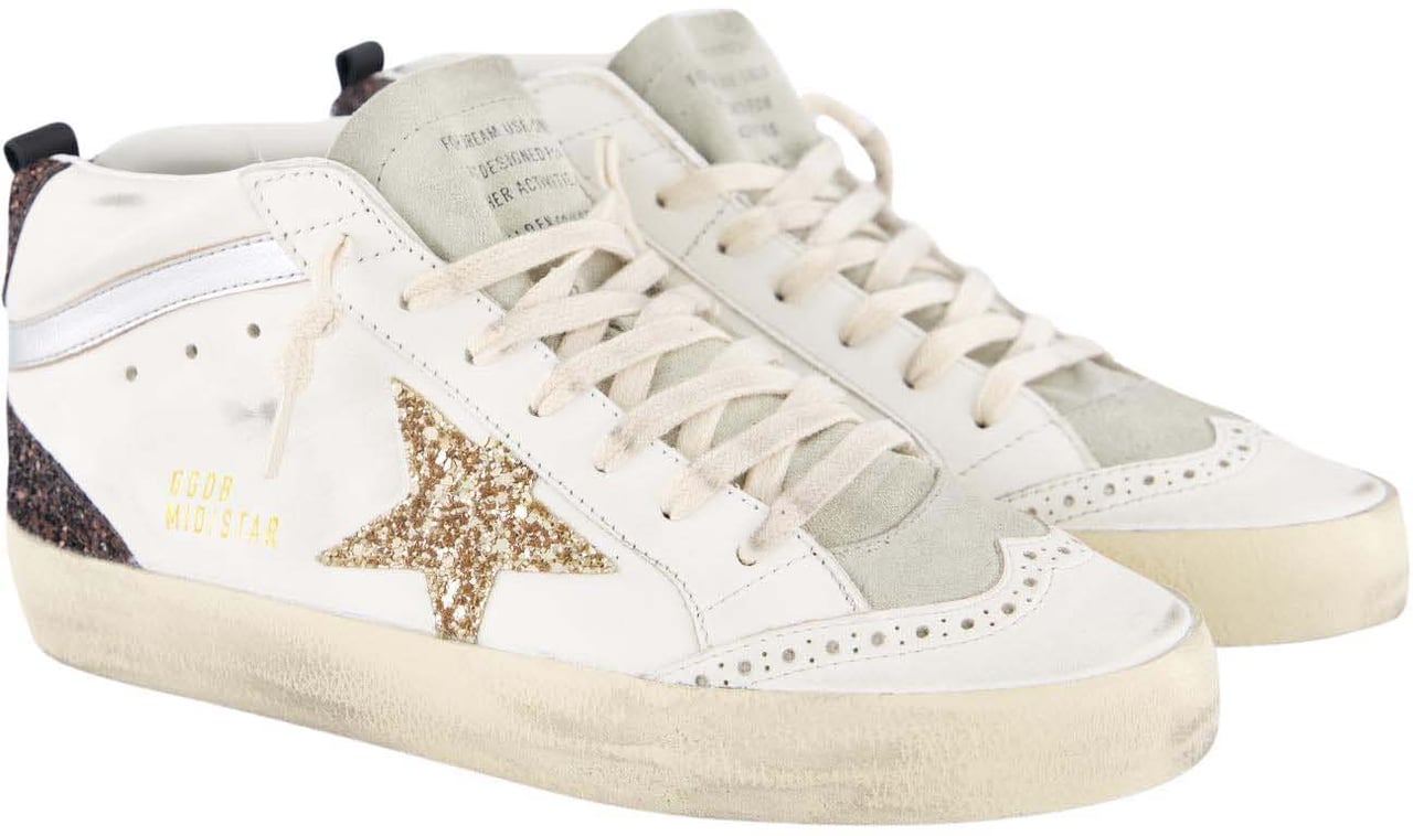 Golden Goose Dames Mid Star Sneaker Wit Wit