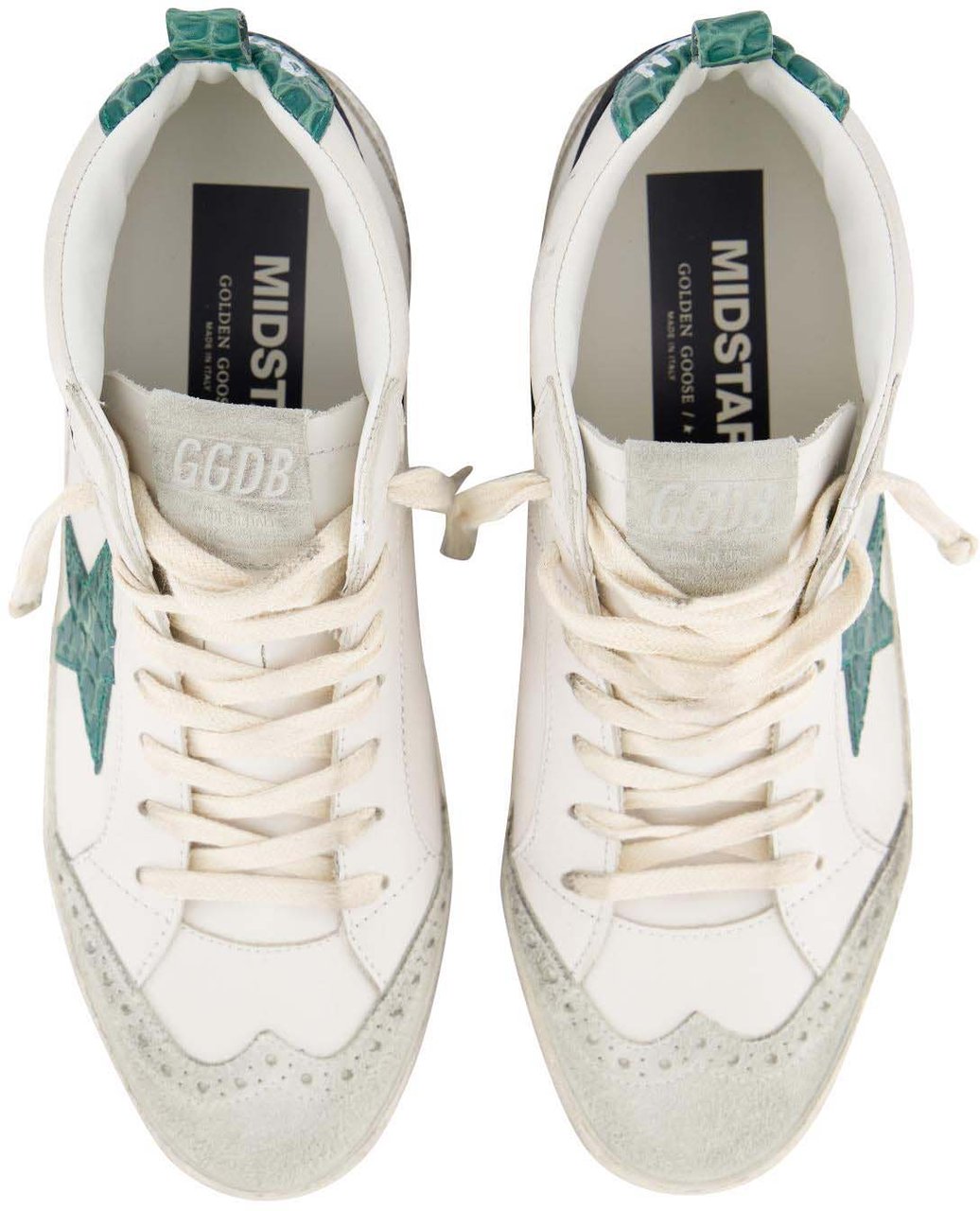 Golden Goose Dames Mid Star Sneaker Wit/Groen Wit