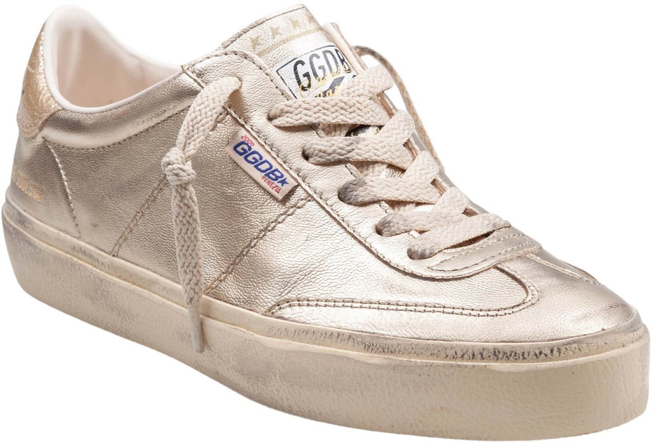 Golden Goose Golden goose soul star in laminated leather, platinum color Zilver