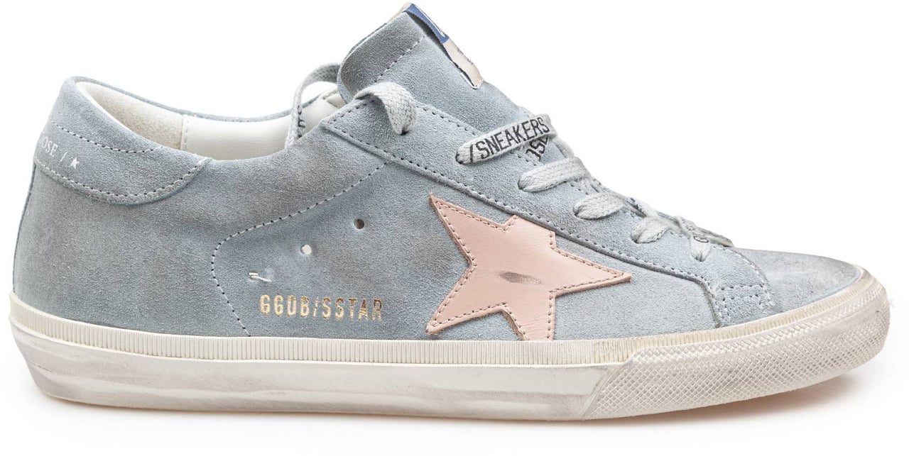 Golden Goose Golden goose super star sneakers in suede grey/pink Grijs