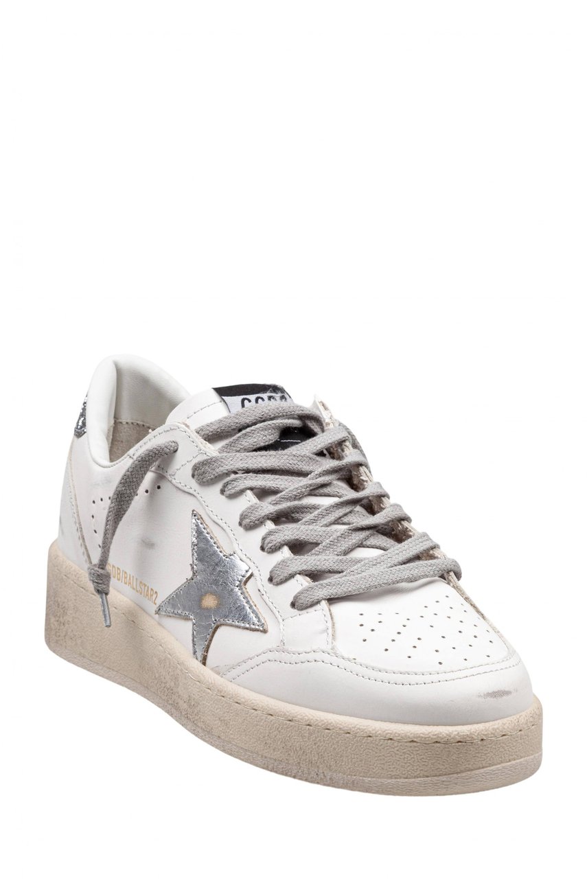 Golden Goose Golden goose ballstar sneakers in leather color white and silver Wit