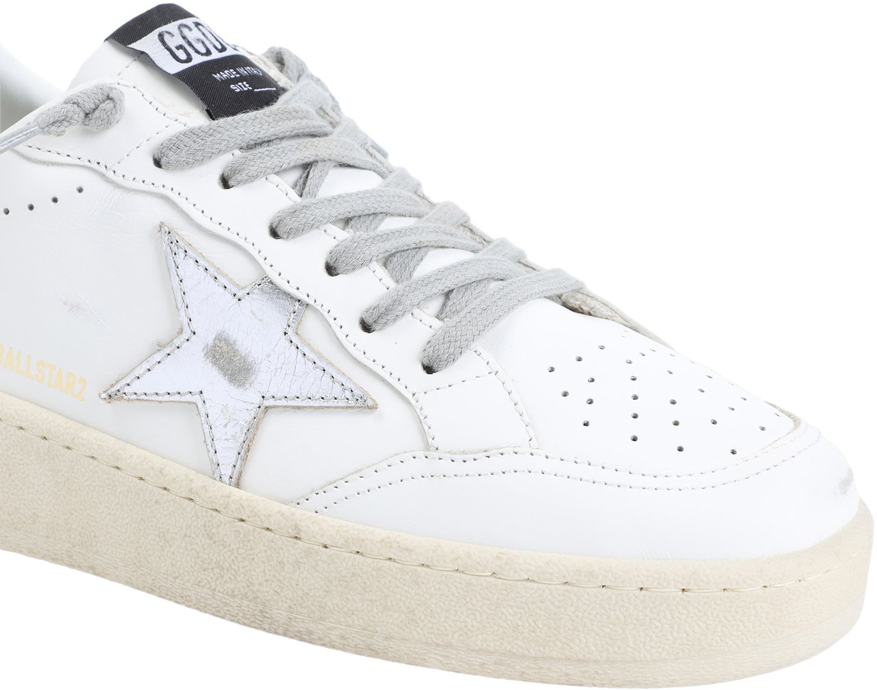 Golden Goose Golden goose ballstar sneakers in leather color white and silver Wit