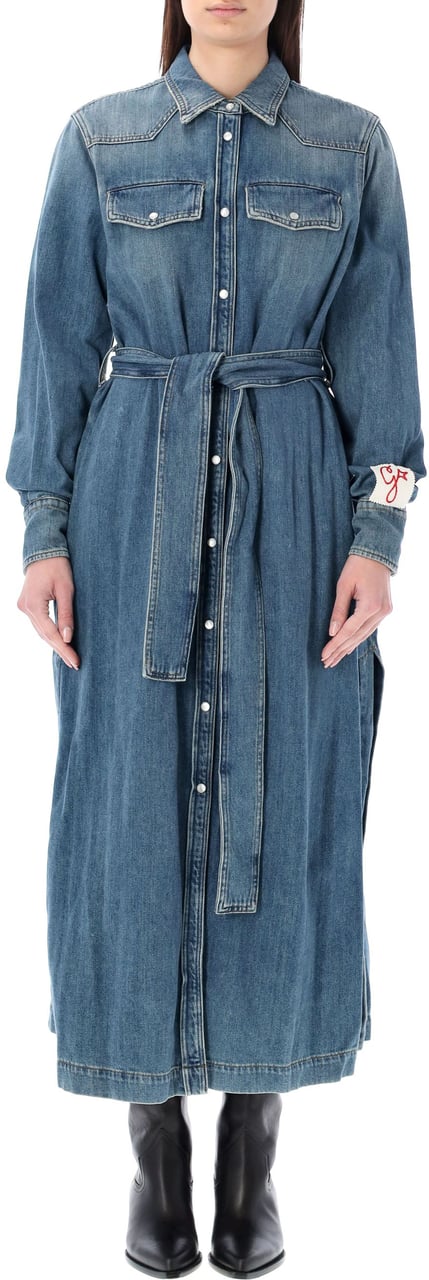 Golden Goose Denim long dress Blauw