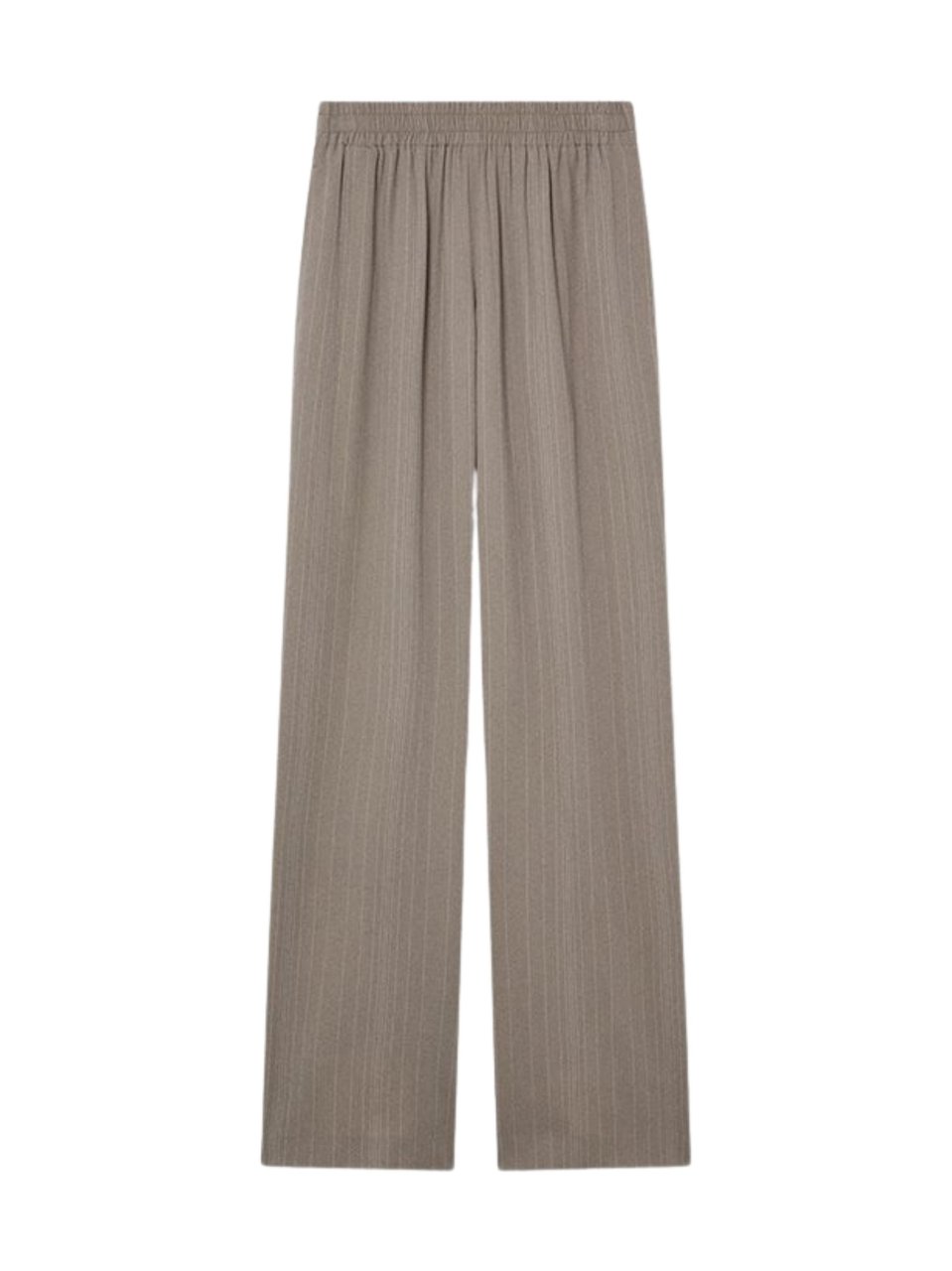 Golden Goose Beige Wool-Viscose Striped Pattern Wide-Leg Pants Bruin
