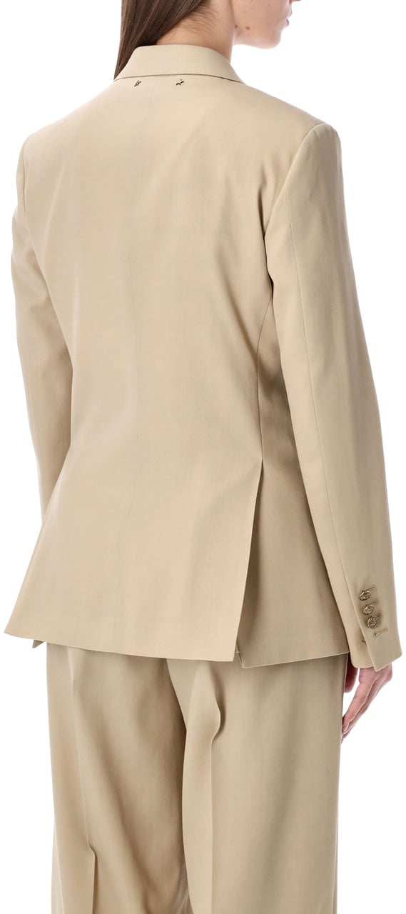 Golden Goose Golden Goose sand double-breasted blazer with gold heraldic buttons Bruin