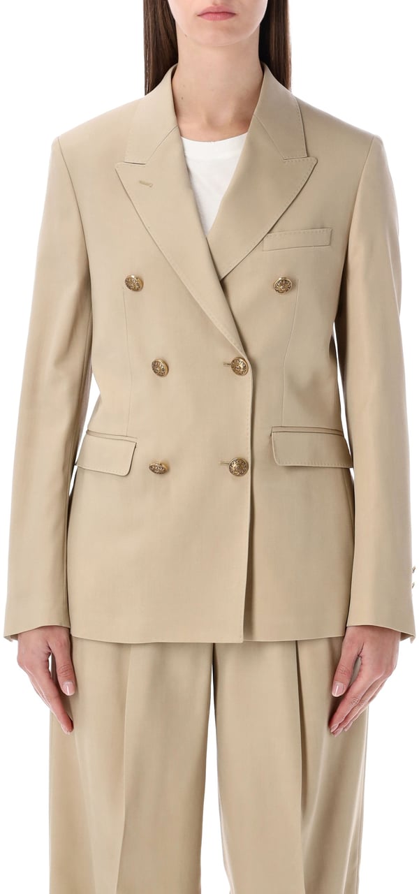 Golden Goose Golden Goose sand double-breasted blazer with gold heraldic buttons Bruin