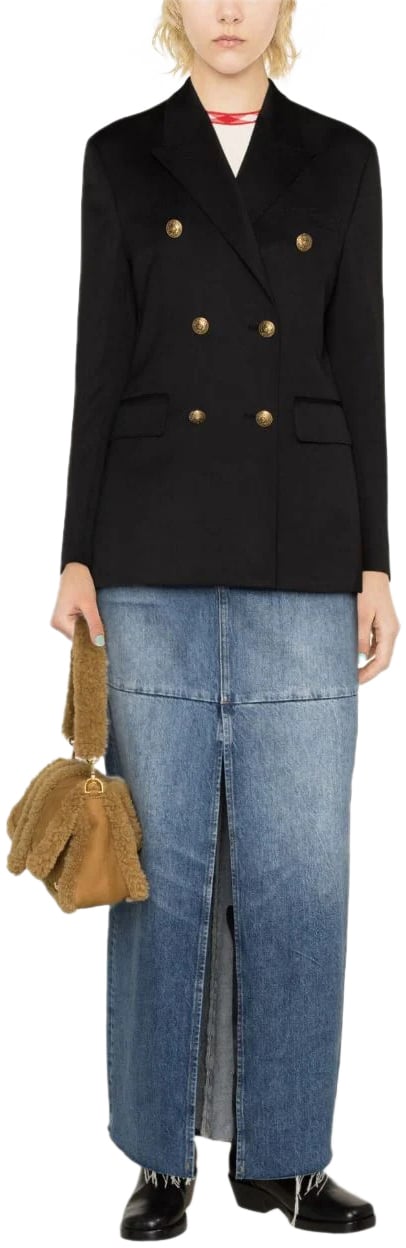 Golden Goose golden ws double breasted blazer black Zwart