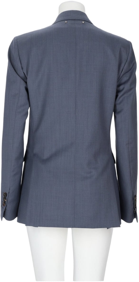 Golden Goose Baby Blue Virgin Wool Double-Breasted Blazer Blauw