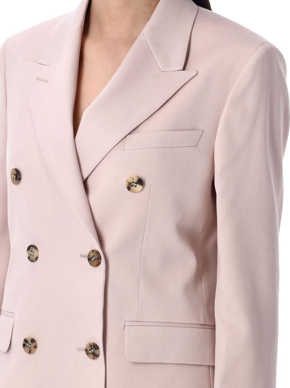 Golden Goose Light Pink Double-Breasted Jacket Roze
