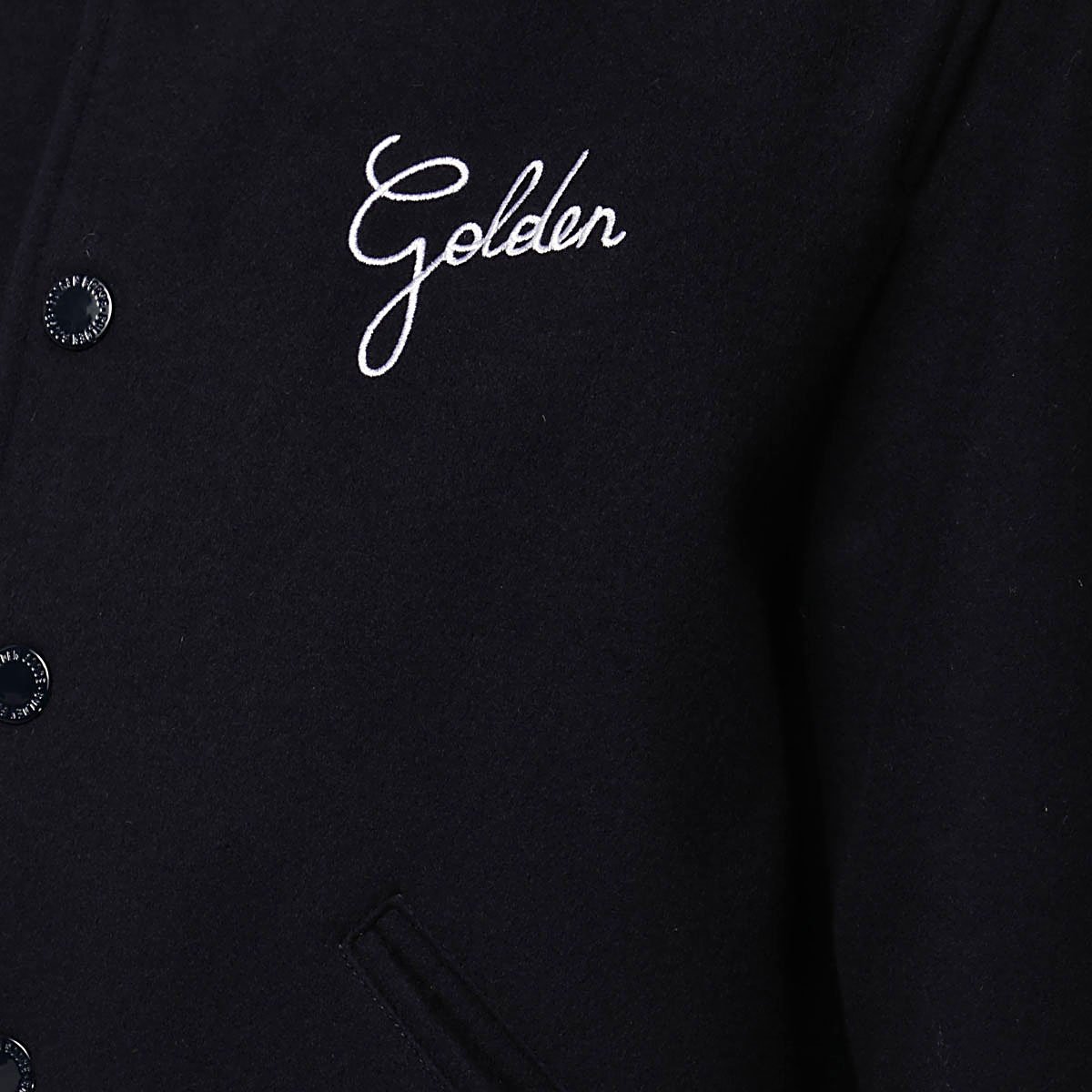 Golden Goose Black Wool Blend Bomber Jacket Zwart