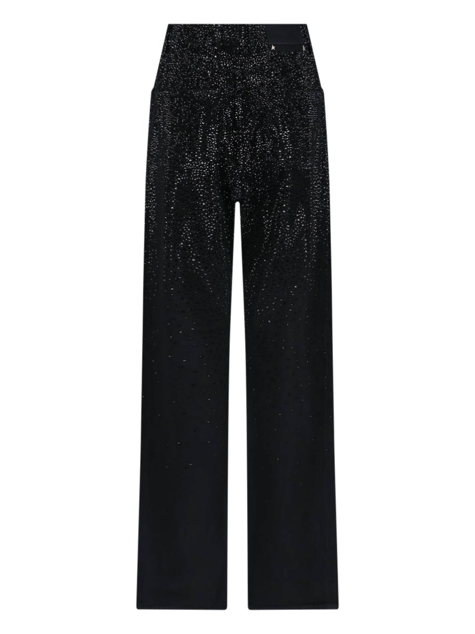 Golden Goose Black Distressed Rhinestone Straight Jeans Zwart