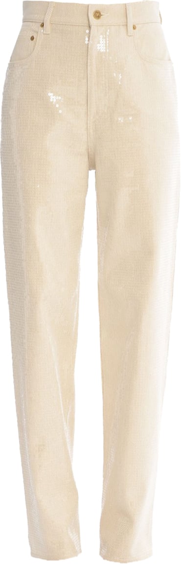 Golden Goose "Kim" Pants With Sequins Neutraal