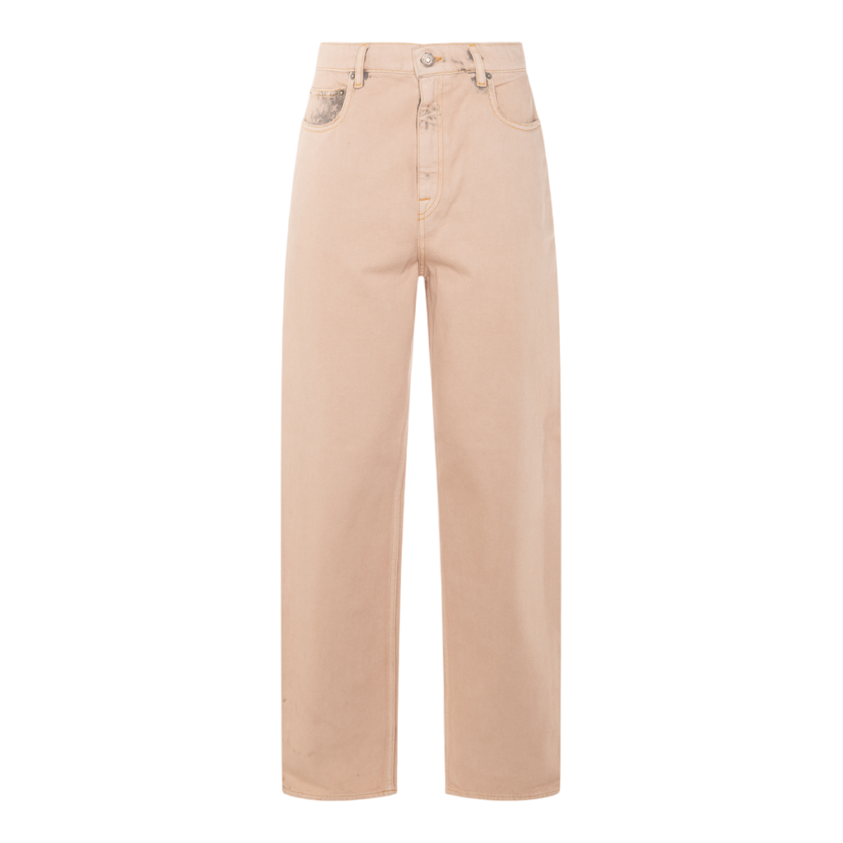 Golden Goose High-Waisted Straight-Leg Jeans With Distressed Detail Neutraal