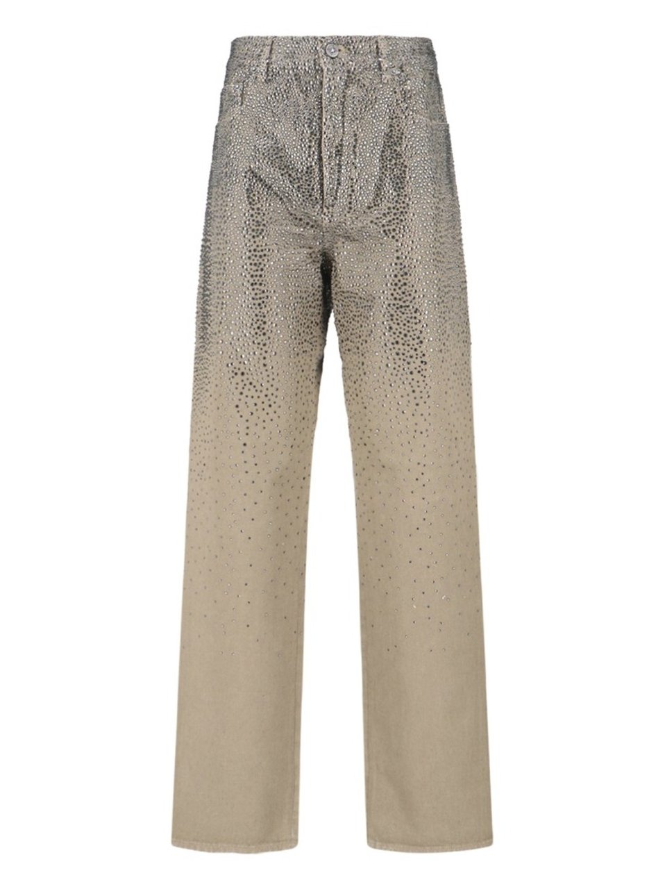 Golden Goose Straight-Leg Jeans With Rhinestones – Beige Neutraal