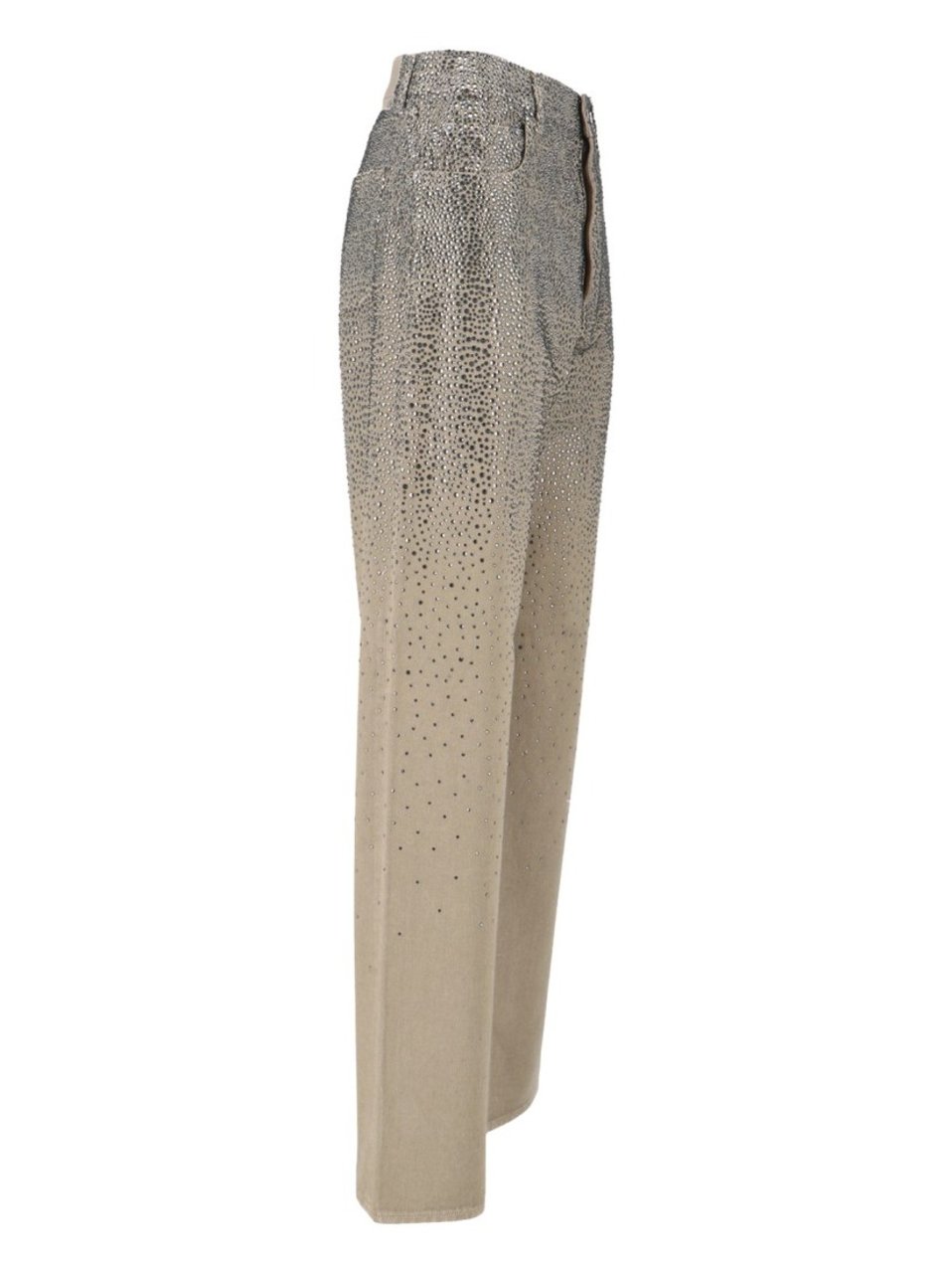 Golden Goose Straight-Leg Jeans With Rhinestones – Beige Neutraal