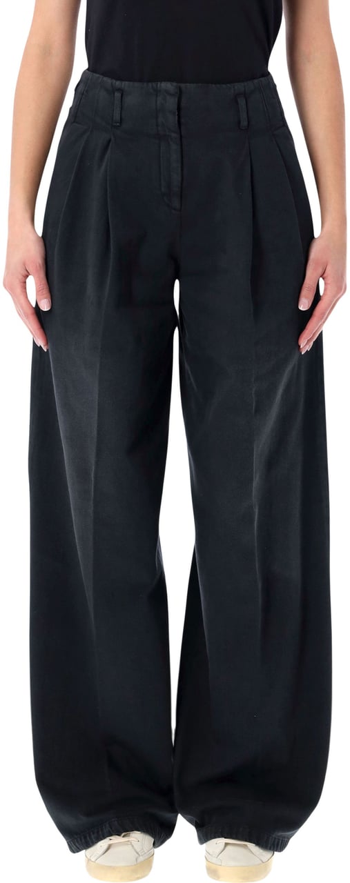 Golden Goose Wide Leg Pinced Denim Nero Zwart