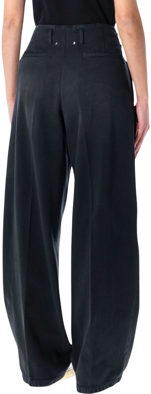 Golden Goose Wide Leg Pinced Denim Nero Zwart