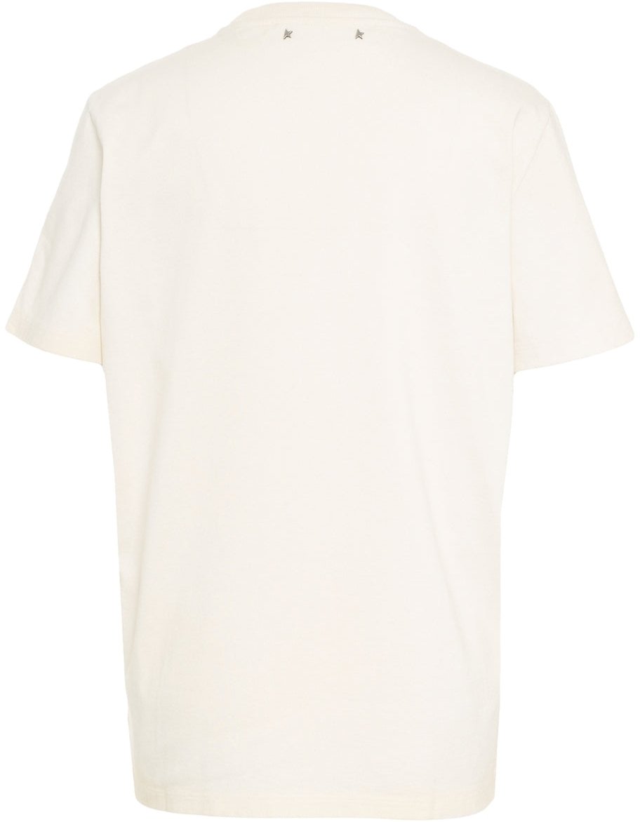 Golden Goose T-shirt with floral print Beige