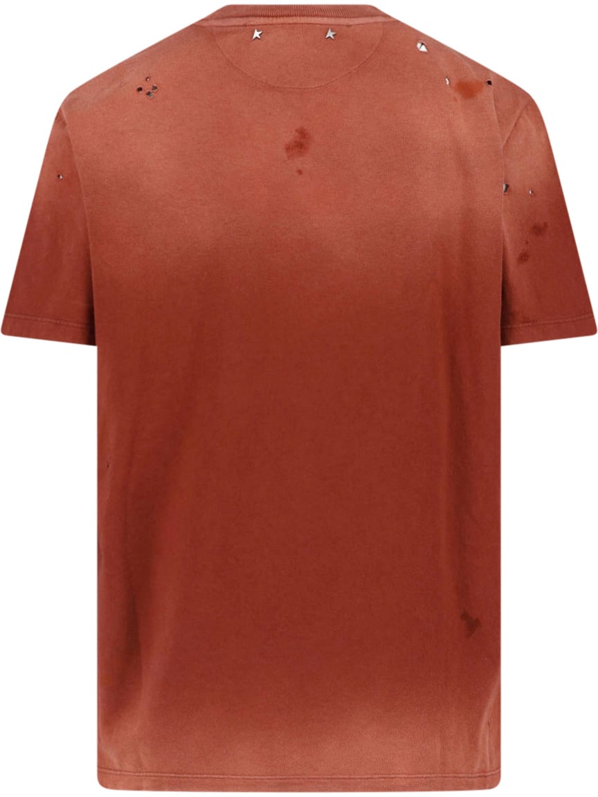 Golden Goose Red Vintage Graphic Cotton T-Shirt Rood