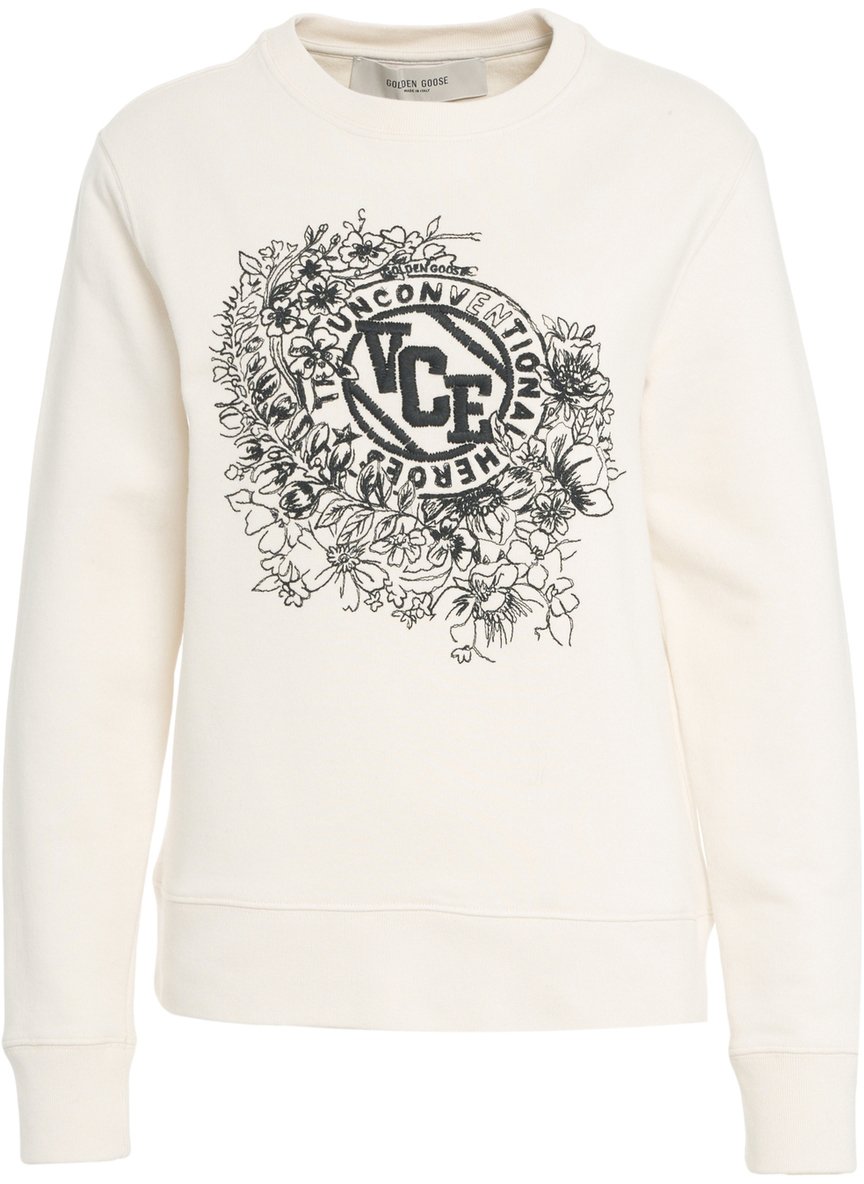 Golden Goose Felpa con stampa logo Wit
