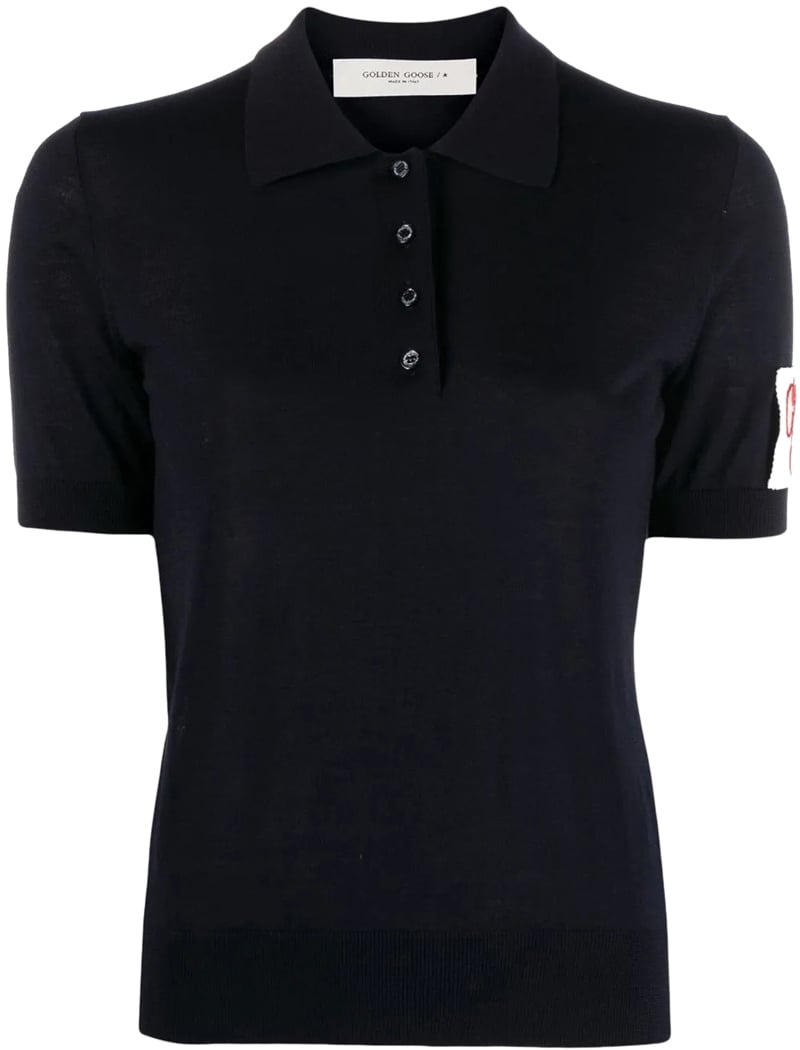 Golden Goose Golden Polo Knit Blauw