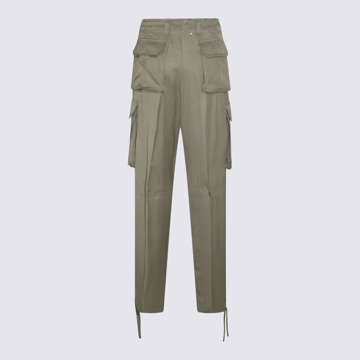 Golden Goose Relaxed Fit Olive Cargo Pants With Adjustable Hem Ties Bruin