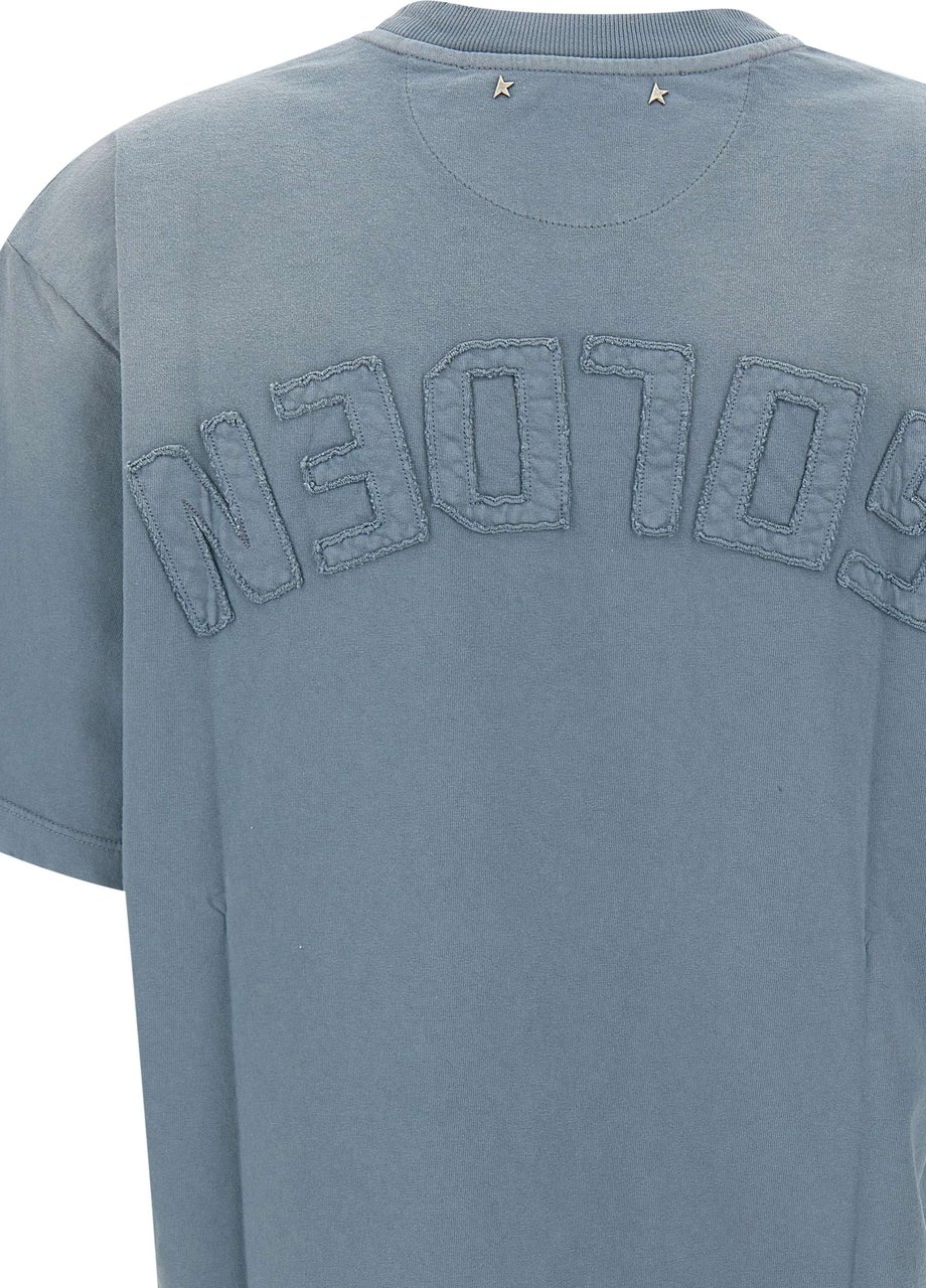 Golden Goose T-Shirts And Polos Light Blue Blauw