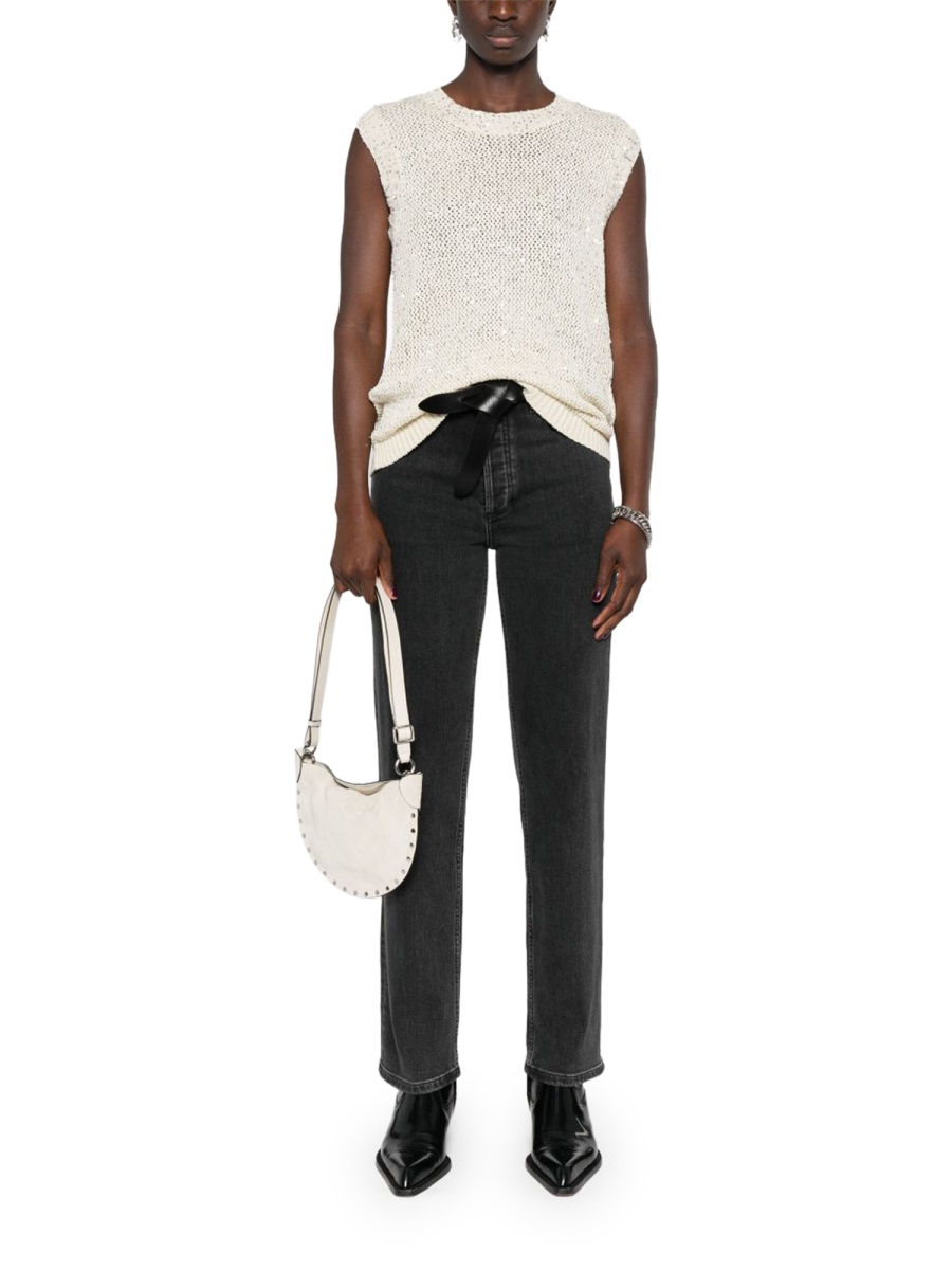 Golden Goose Melyssa Sleeveless Sequin Knit Tank Top Neutraal