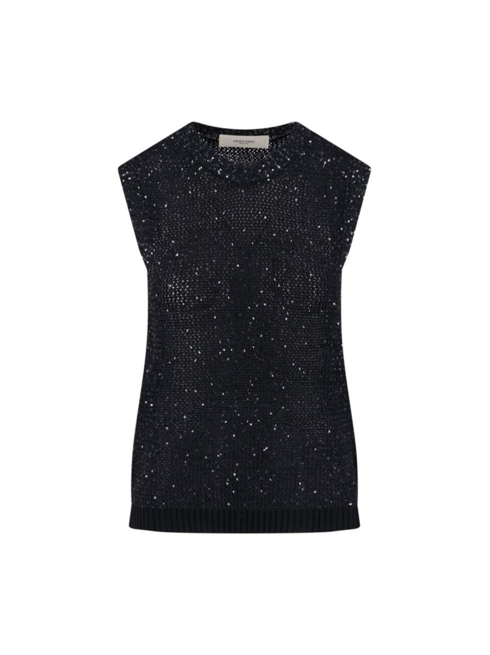 Golden Goose Sequin Knit Tank Top Black Zwart