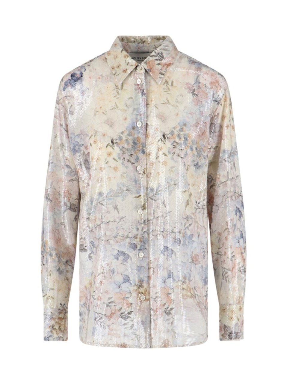 Golden Goose Floral Pleated Shirt – Multicolor Neutraal