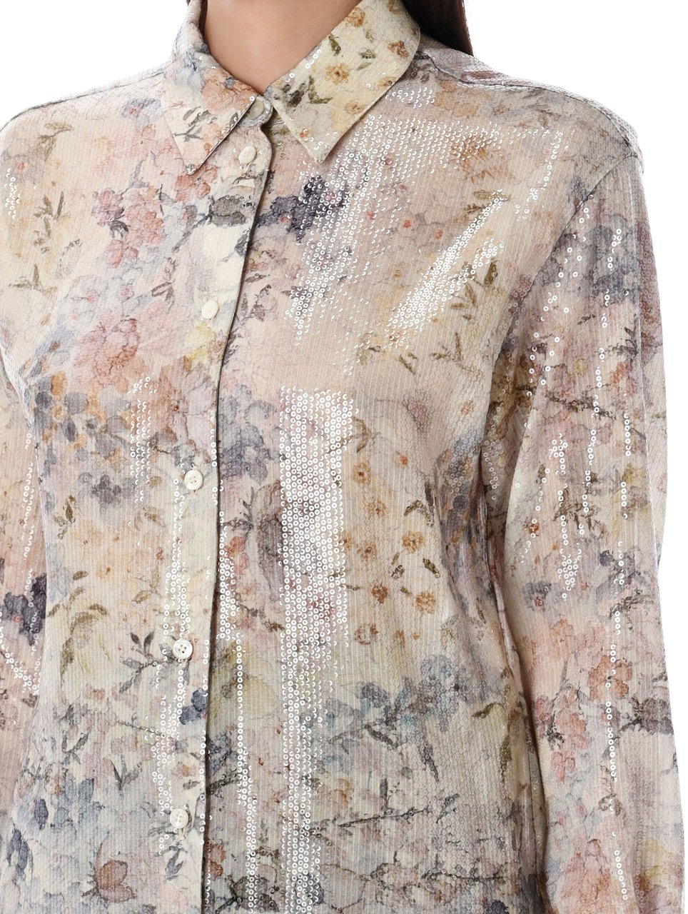 Golden Goose Shirt Pailettes Pastel Flower Divers