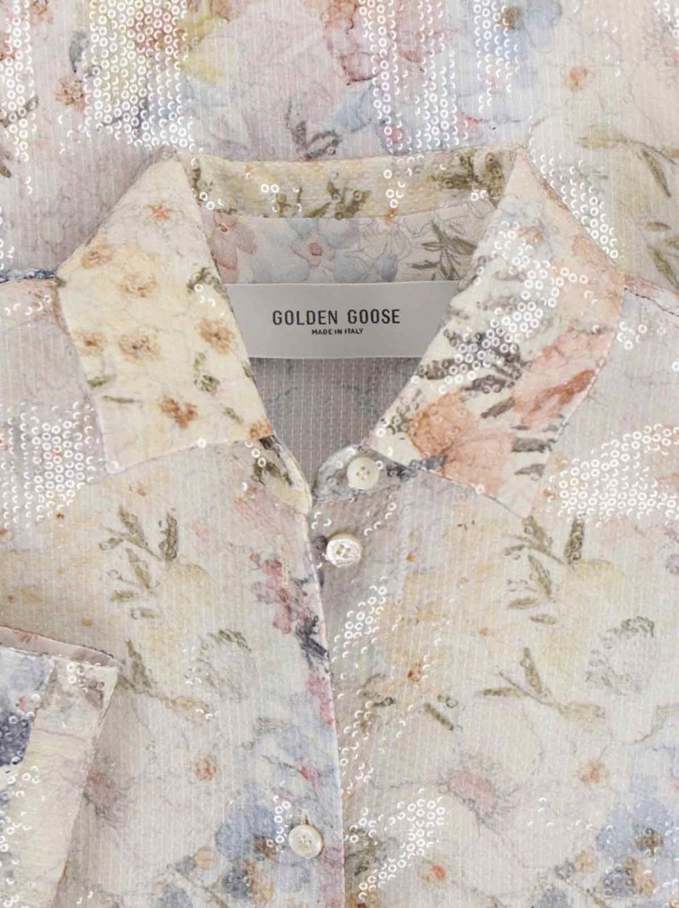 Golden Goose Floral Pleated Shirt – Multicolor Neutraal