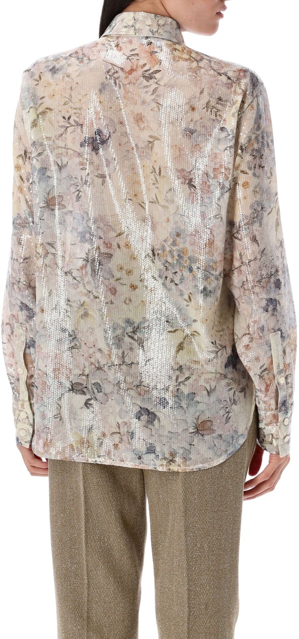 Golden Goose Shirt Pailettes Pastel Flower Divers