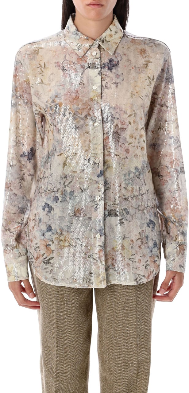 Golden Goose Shirt Pailettes Pastel Flower Divers