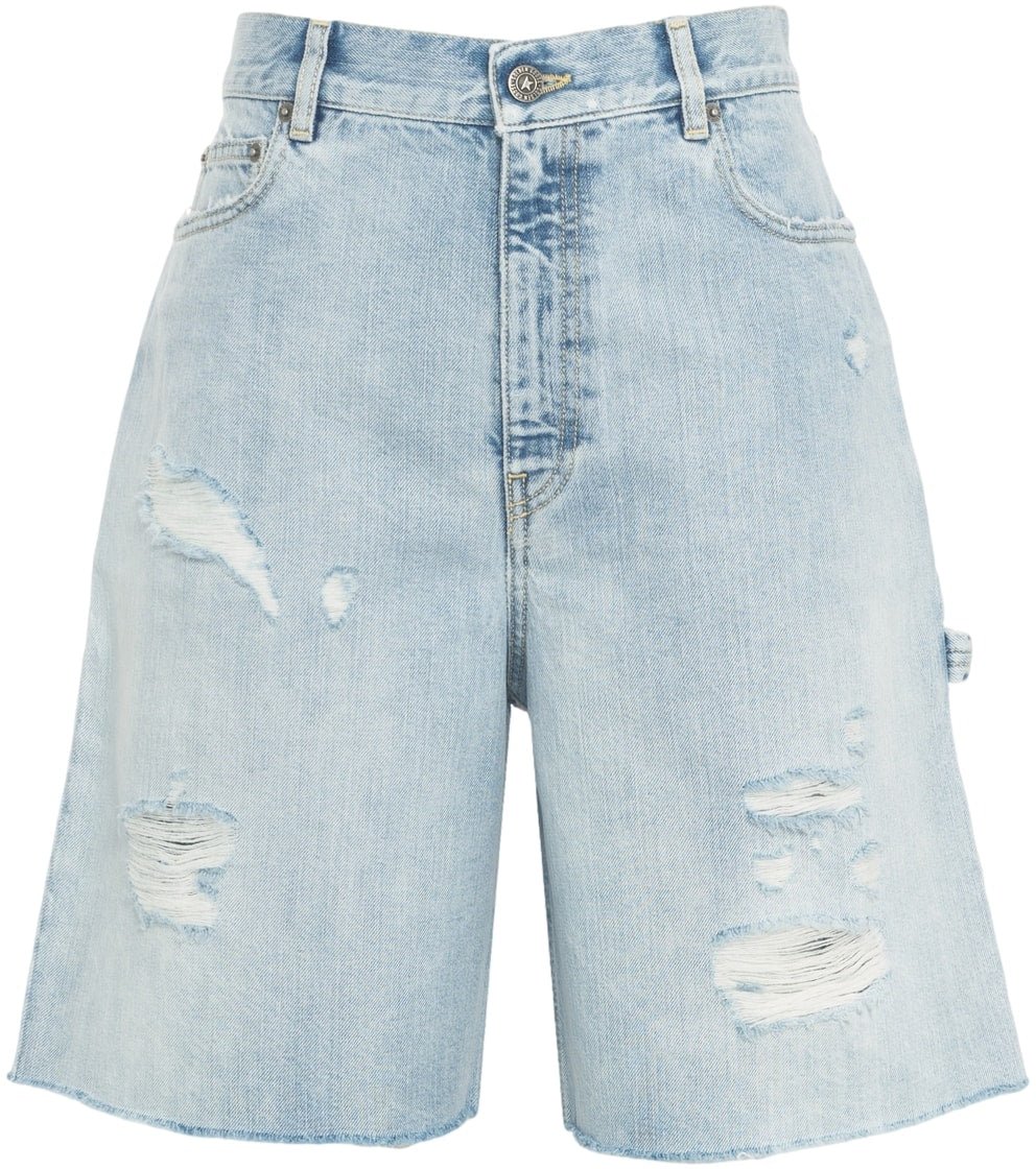 Golden Goose Used look denim bermudas Blauw