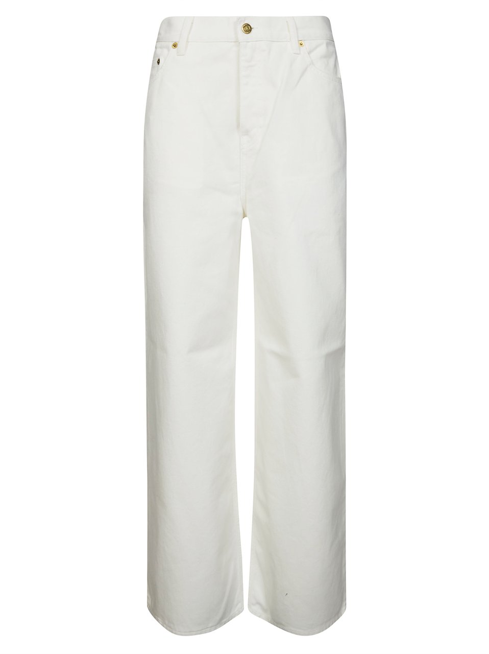 Golden Goose White Cotton Star Rivets Trousers Wit