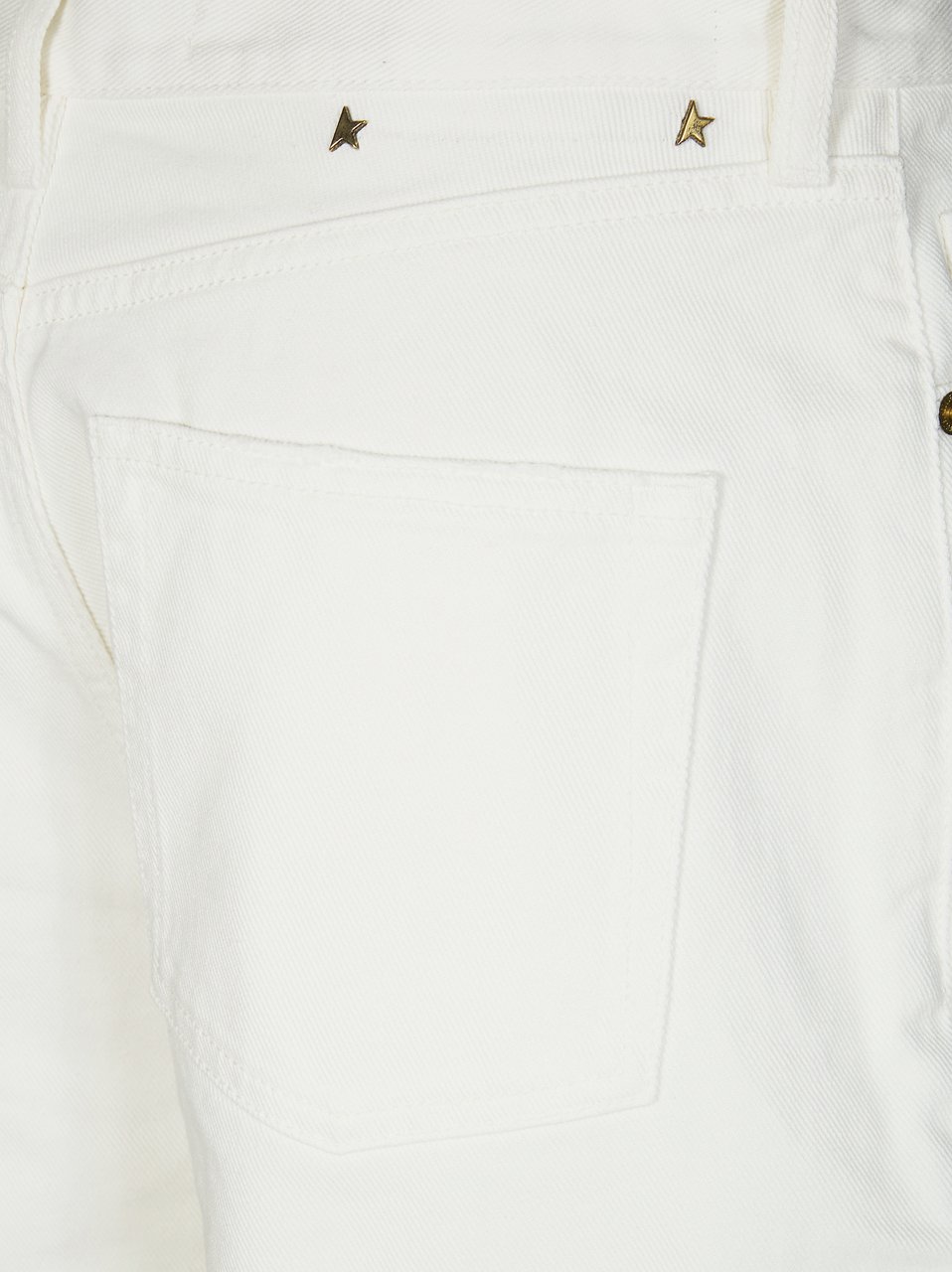Golden Goose White Cotton Star Rivets Trousers Wit