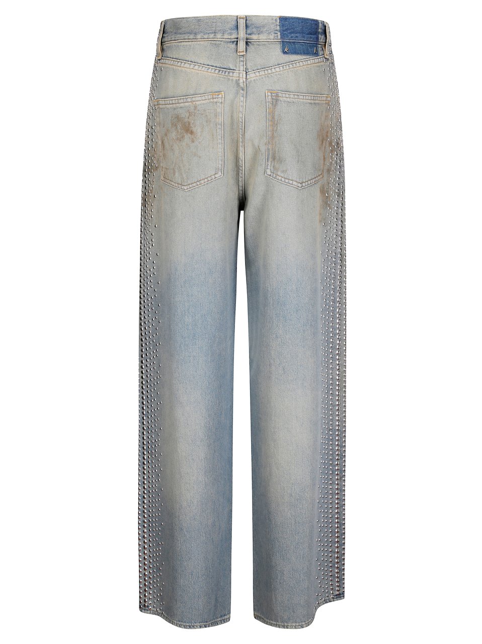 Golden Goose Denim Boyfriend Wash Studs On Side Grijs