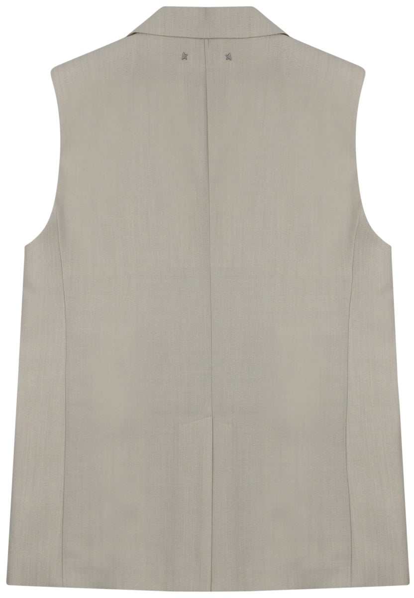 Golden Goose Sleeveless Virgin Wool Vest Grijs