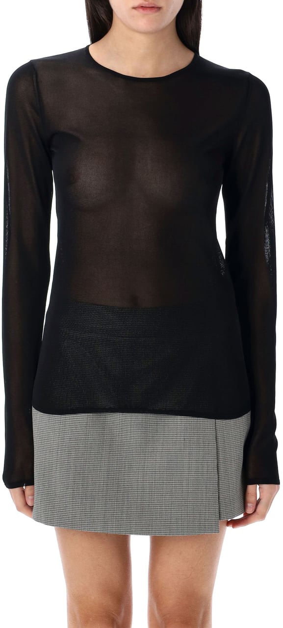 Golden Goose Long Sleeve Top Viscosa Knit Nero Zwart